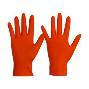 Nitrile Heavy Duty Gloves - Powder Free Black/Orange