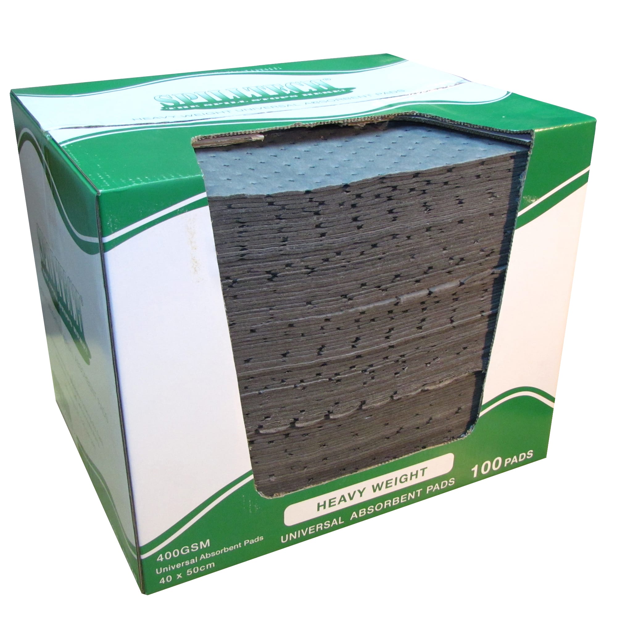 SpillTech Commander Absorbent Mat Pads - 19x15" Heavyweight Polypropylene, Pack Of 100