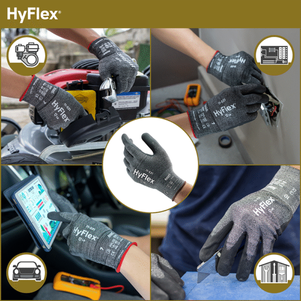 Ansell HyFlex 11-531 Ultra-Light Cut-Resistant General Purpose Gloves