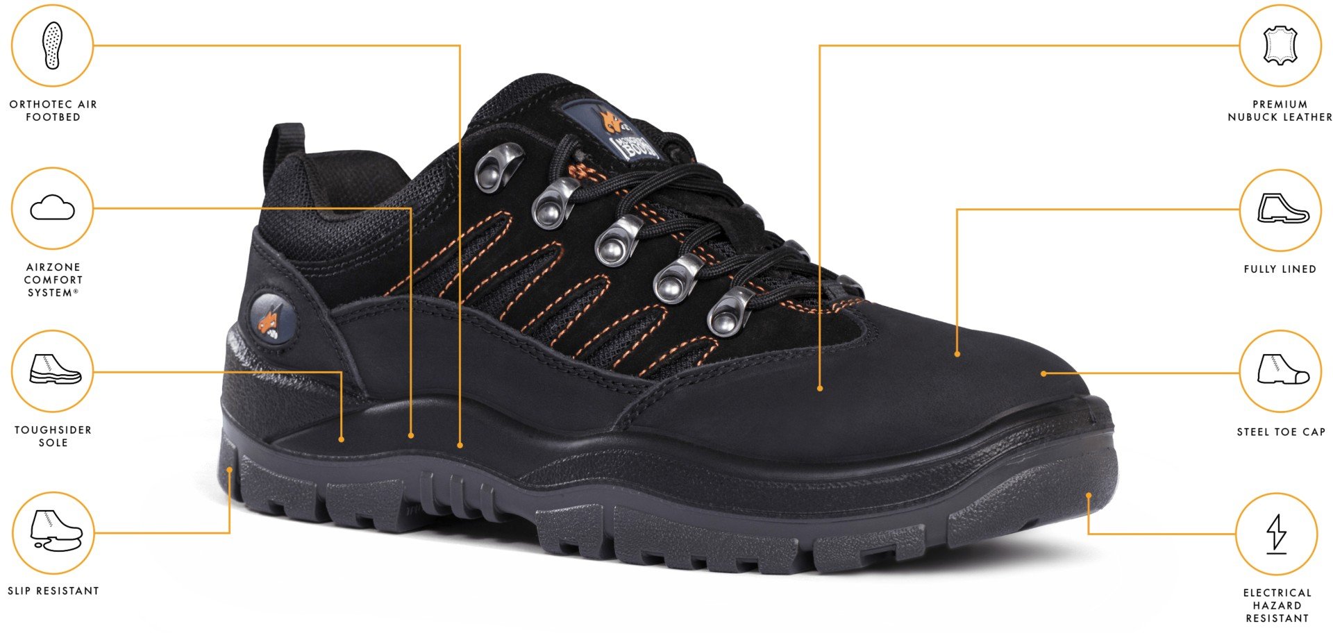 Mongrel Black Sports Hiker Safety Shoe Mongrel Black Sports Hiker Safety Shoe